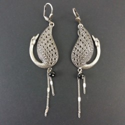 Boucle d'oreille cygne argent lotta djossou