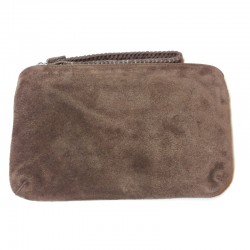 Pochette trousse GM cuir peau marron Naterra