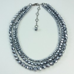 Collier 3 rangs de perles hématites