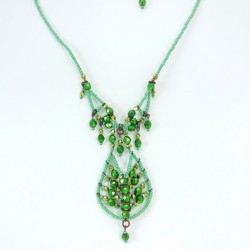 Collier Paon vert