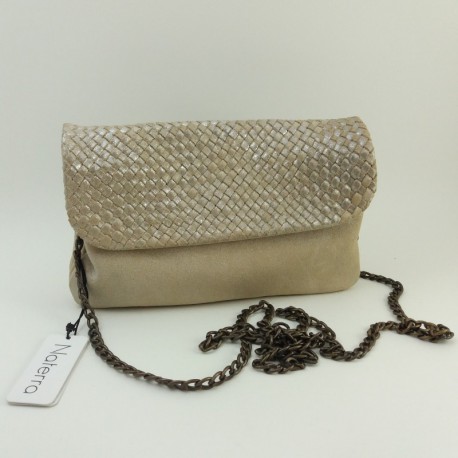 Bandouliére pochette Naterra cuir argent