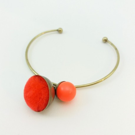 Bracelet jonc rouge pompon Julie Sion