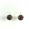 Dormeuses boule cristal garnet / doré