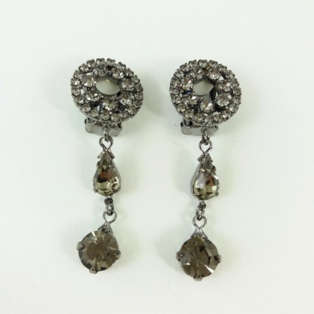 Clip cristal de swarovski gris