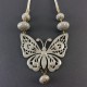 Collier papillon gris taupe Camille Lescure