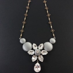 Collier strass et rond gris Camille Lescure