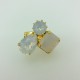 Bague strass et pierre white opal