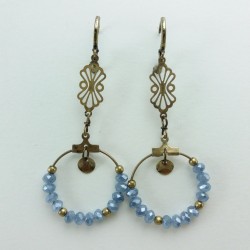 Boucle d'oreille filigrane bleu