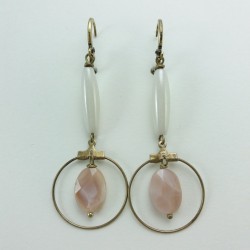 Boucle d'oreille nacre rose Pia louise