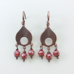 Boucle d'oreille pampille rouge Pia Louise