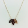 Collier feuille rubis Peau de fleur