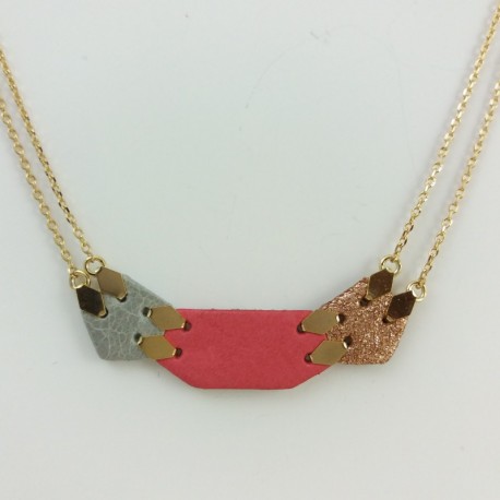 Collier fraise Peau de fleur