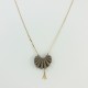 Collier cuir gris Peau de fleur