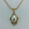 Collier cabochon perle/ gold