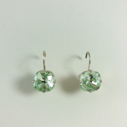 Dormeuses cristal chrysolite / argent