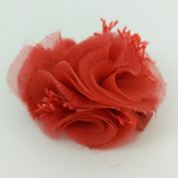Pince fleur en soie corail Johanna Braitbart