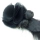 Broche fleur et plume noire Johanna Braitbart