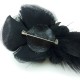 Broche fleur et plume noire Johanna Braitbart