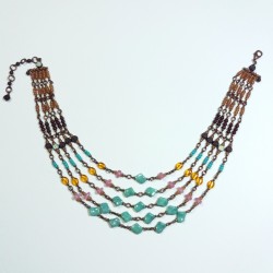 Collier multirang turquoise