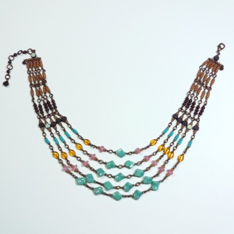 Collier mutiperle turquoise