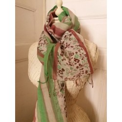 Etole soie vert/vin Michel Lebrin