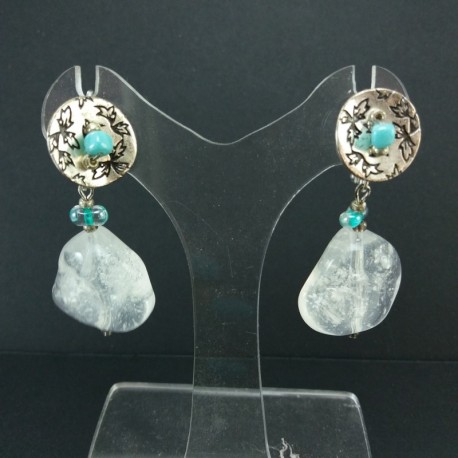 Dormeuse bouton turquoise