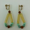Clip ambre/turquoise