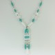 Collier perle turquoise/blanc