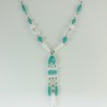Collier perle turquoise/blanc