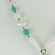 Collier perle turquoise/blanc