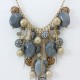 Collier perle et chaîne gris