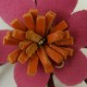 Pin's fleur cuir fuchsia