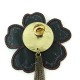 Pin's fleur tissu noir