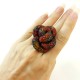 Bague filet perle rouge