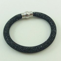 Bracelet résille tubulaire noir
