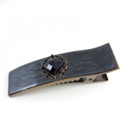 Pince cabochon noir