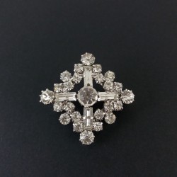 BROCHE CARRE STRASS CRISTAL SWAROVSKI