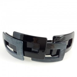 Barrette acrylique gris-noir effet nacre