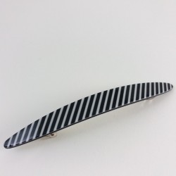 Barrette acrylique rayé noir/blanc