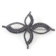 Broche grande feuille noire