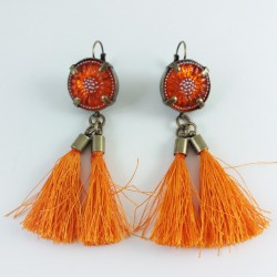 BO cabochon pompon orange