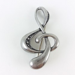 Broche note de musique métal