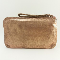 Pochette trousse GM cuir rosé Naterra