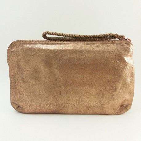 Pochette cuir rosé Naterra