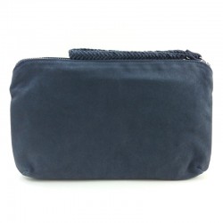 Pochette trousse GM cuir bleu Naterra