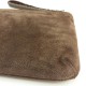 Pochette trousse cuir peau marron Naterra