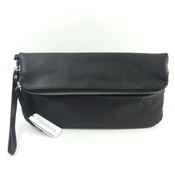 Pochette cuir noir Naterra