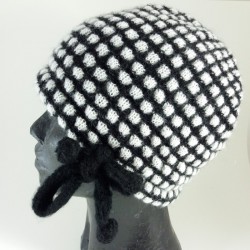 Bonnet tricot noir/blanc Ariane Lespire