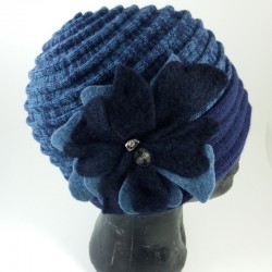 Bonnet fleur bleu/marine Complit