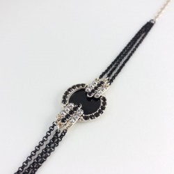 Bracelet art deco noir/argent